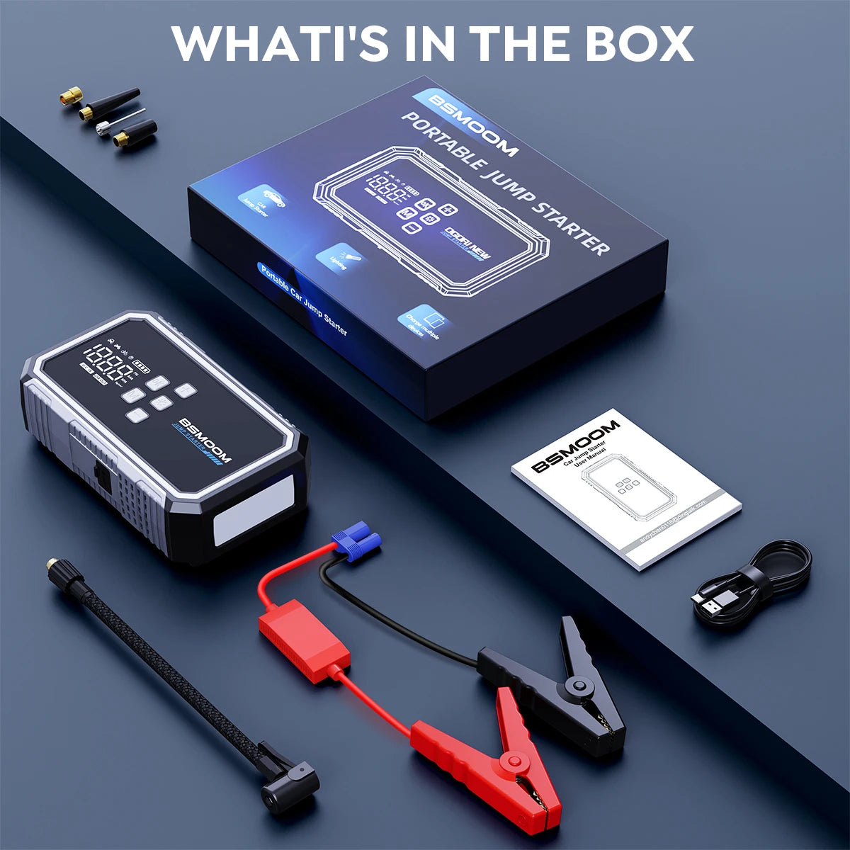 Portable Car Jump Starter with Air Compressor